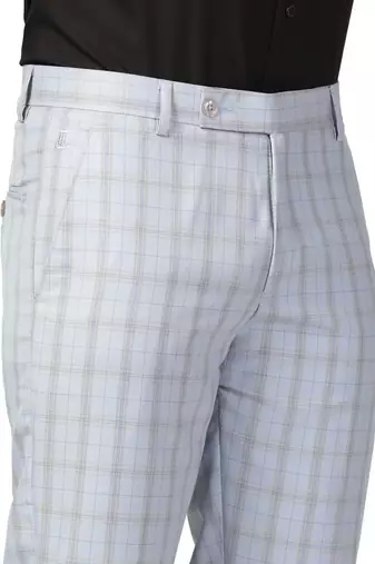 Blue checkered trousers