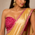 Designer Chinon Saree Decorated With Readymade Sequence Lace  And Contrast Sequence Embroidered Unstitched  Blouse Piece