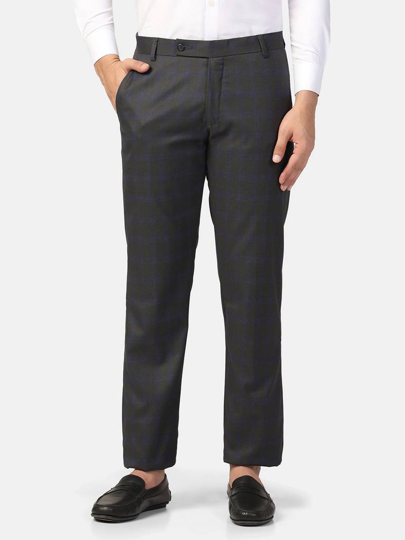 Navy blue checkered trousers
