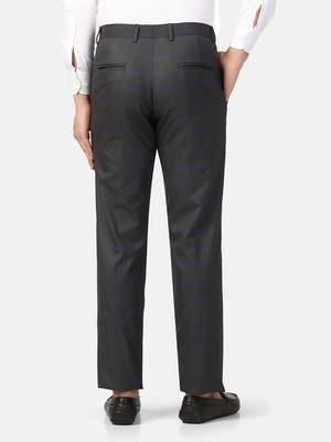 Navy blue checkered trousers 2