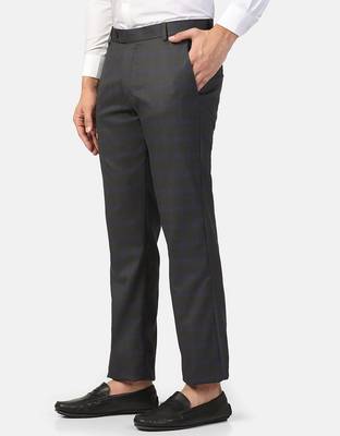 Navy blue checkered trousers 3