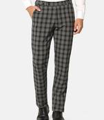 Black checkered formal trousers