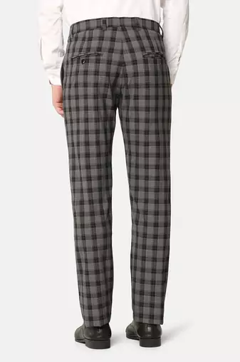 Black checkered formal trousers