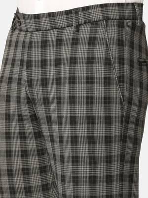 Black checkered formal trousers 3