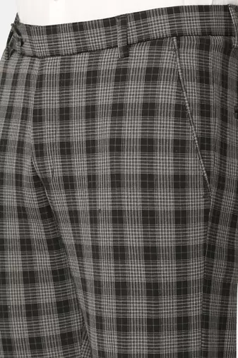 Black checkered formal trousers
