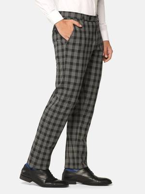 Black checkered formal trousers 4