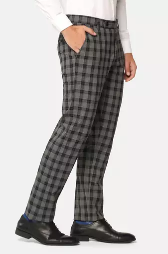 Black checkered formal trousers