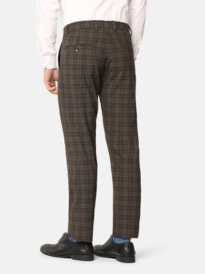 Brown checkered formal trousers 2