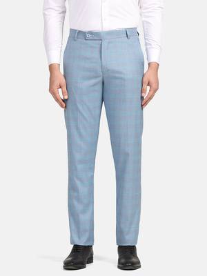Blue checkered trousers 1