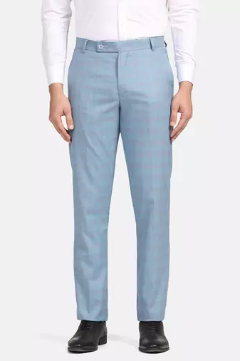Blue checkered trousers