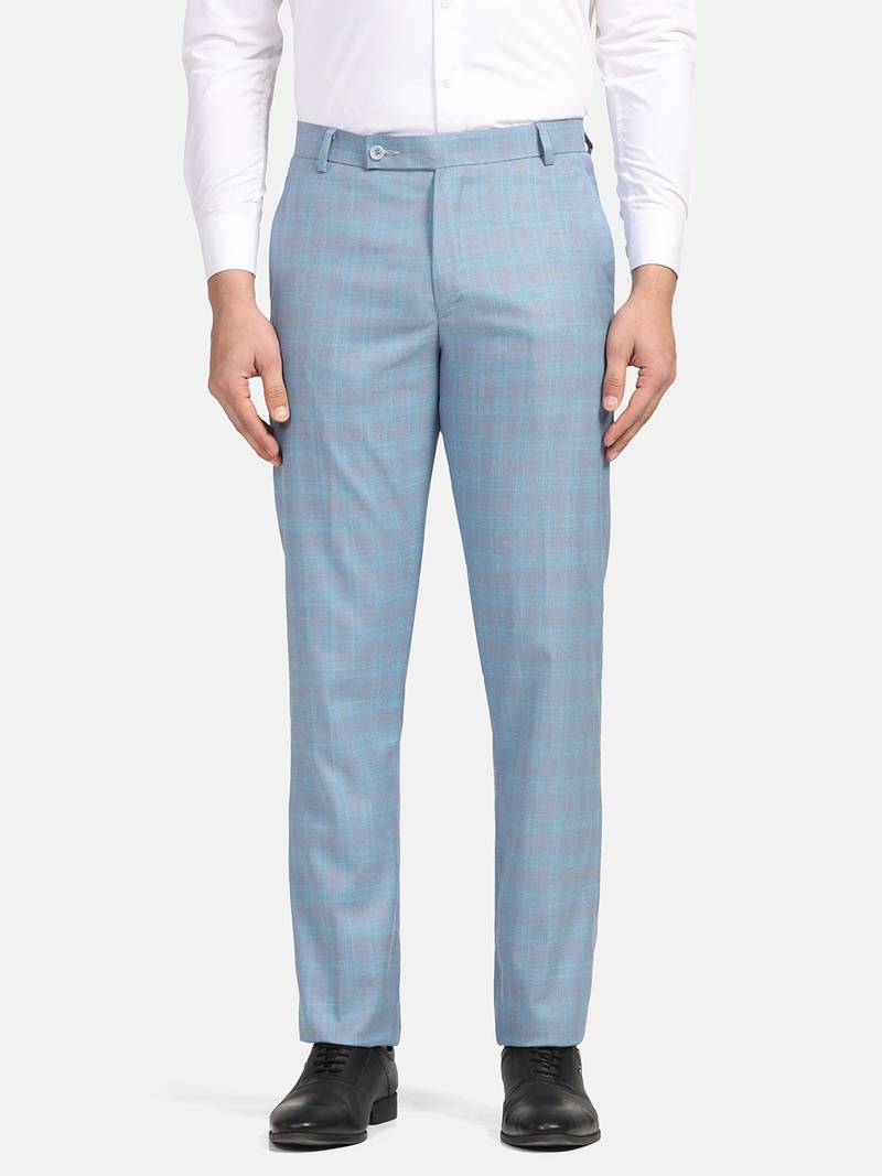 Blue checkered trousers
