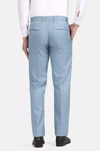 Blue checkered trousers
