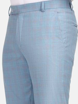 Blue checkered trousers 4