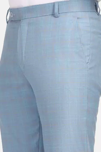 Blue checkered trousers