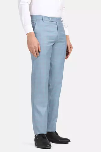 Blue checkered trousers