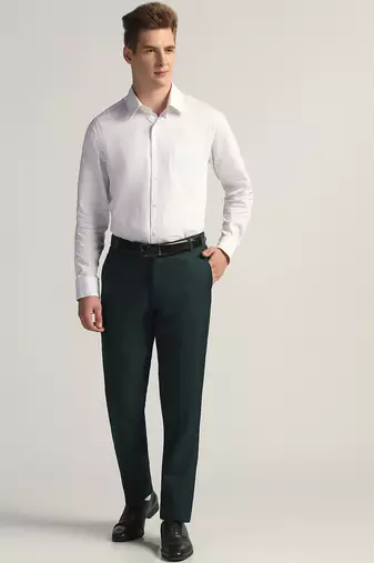 Green formal trousers