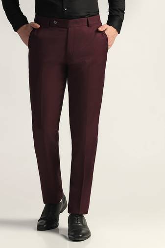 Wine colour formal trousers