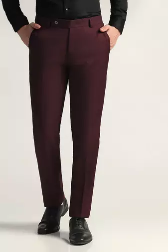 Wine colour formal trousers