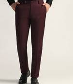 Wine colour formal trousers