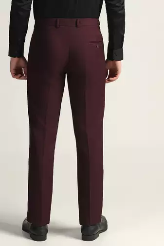 Wine colour formal trousers