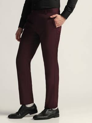 Wine colour formal trousers 3