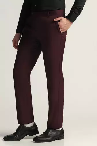 Wine colour formal trousers