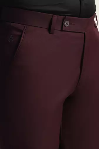 Wine colour formal trousers
