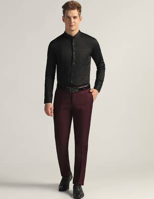 Wine colour formal trousers 5