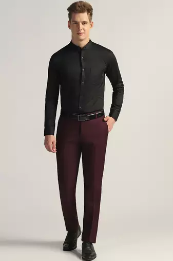 Wine colour formal trousers