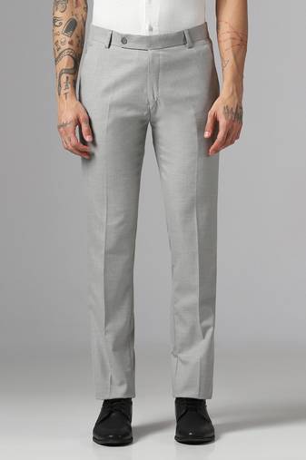 Relaxed fit light grey trousers