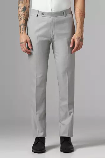 Relaxed fit light grey trousers
