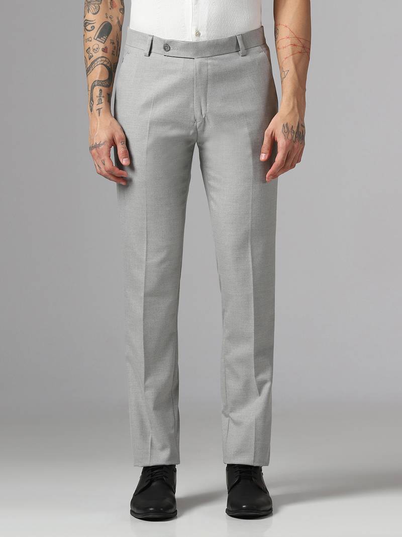 Relaxed fit light grey trousers