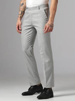 Relaxed fit light grey trousers 2
