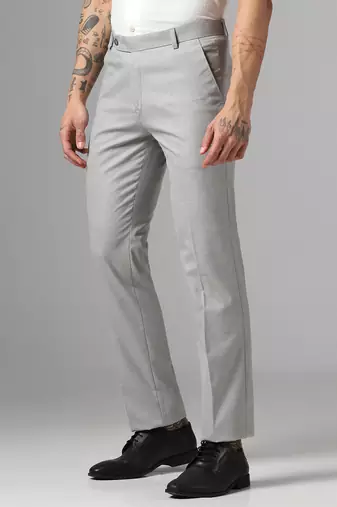 Relaxed fit light grey trousers