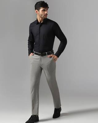 Relaxed fit grey trousers 5