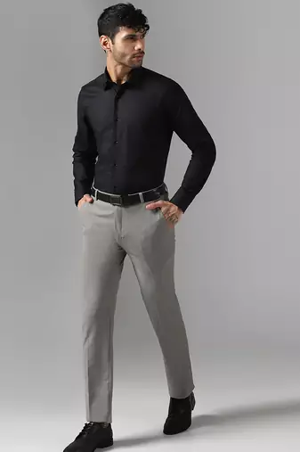 Relaxed fit grey trousers