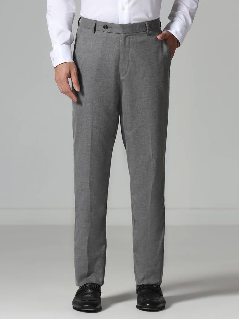 Grey micro checkered trousers