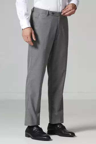 Grey micro checkered trousers