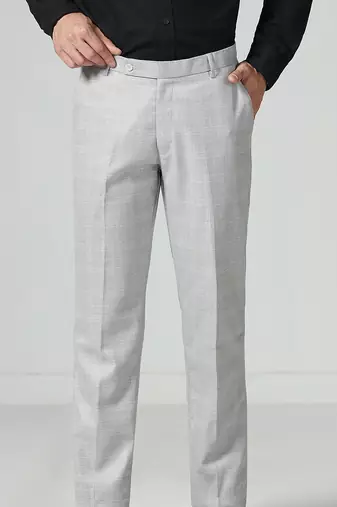 Light grey checkered men trousers