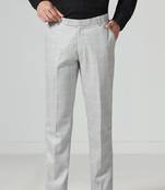 Light grey checkered men trousers