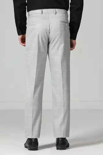 Light grey checkered men trousers