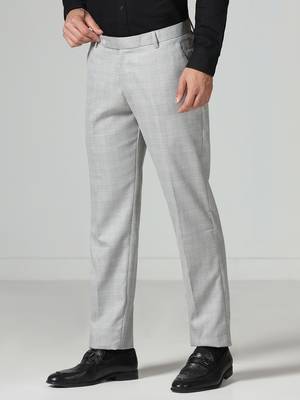 Light grey checkered men trousers 3