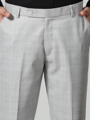 Light grey checkered men trousers 5