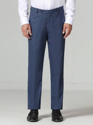 Blue regular fit trousers 1