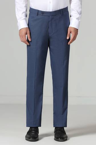Blue regular fit trousers
