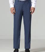 Blue regular fit trousers