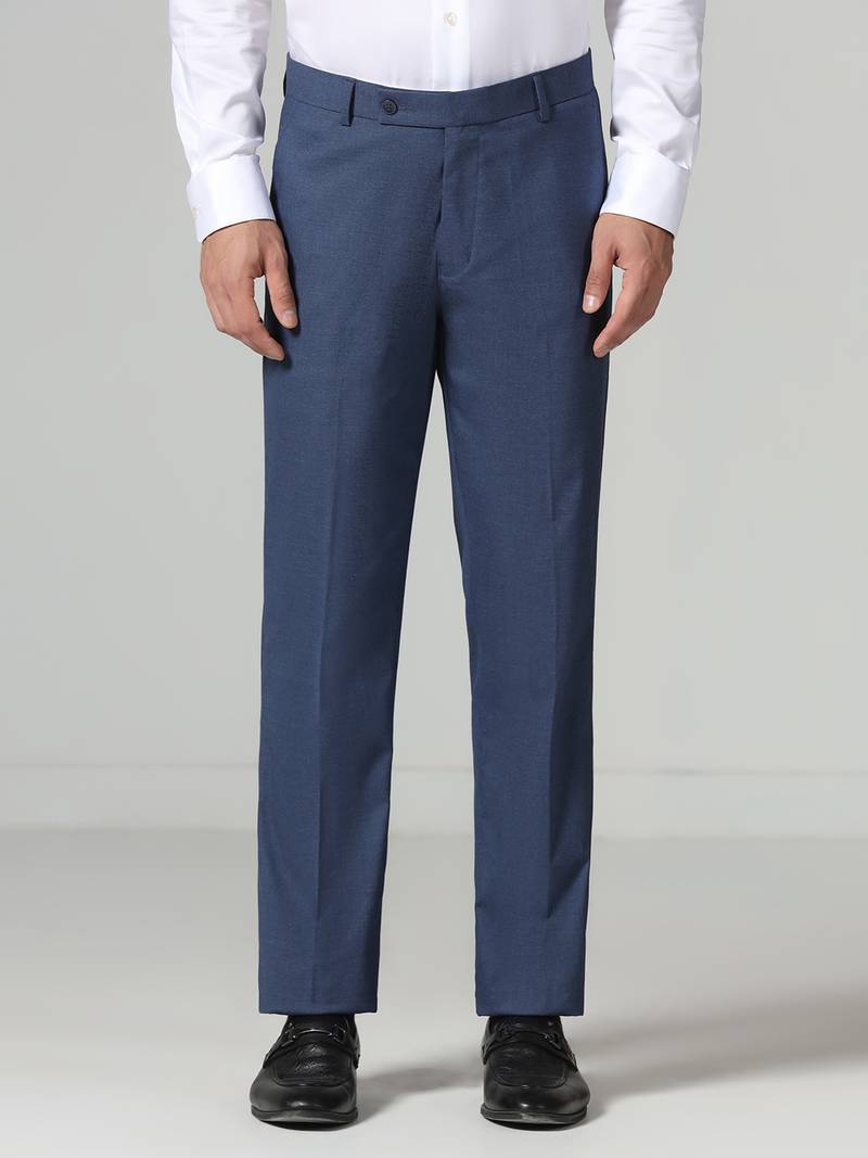 Blue regular fit trousers