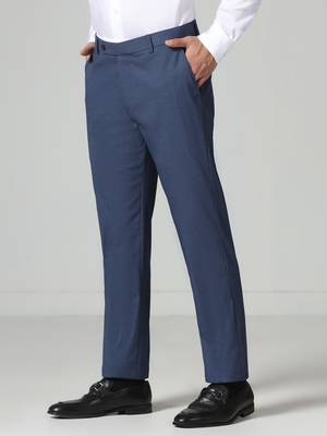 Blue regular fit trousers 3