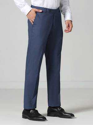 Blue regular fit trousers 4