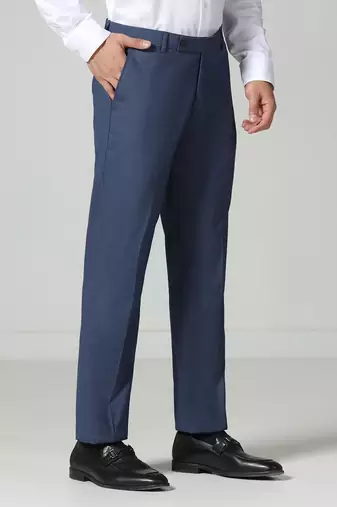 Blue regular fit trousers